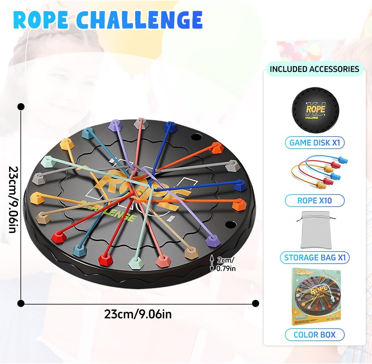 Rope Challenge Game, Rope Untangling Puzzle Game Brainy Strategy Board Games Challenge Rope Escape Game for Kids & Adults- Multi-Level Logic Game Family Travel-Friendly Educational Toys