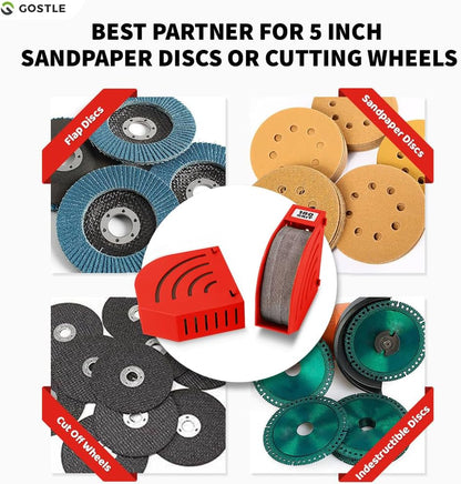 5 Inch Professional Sanding Discs Storage Bins - 8 Bins Set for Efficient Organization, Offset Snap-On Connection, Grit Classification, Space-Saving Design and Versatile Application, Red