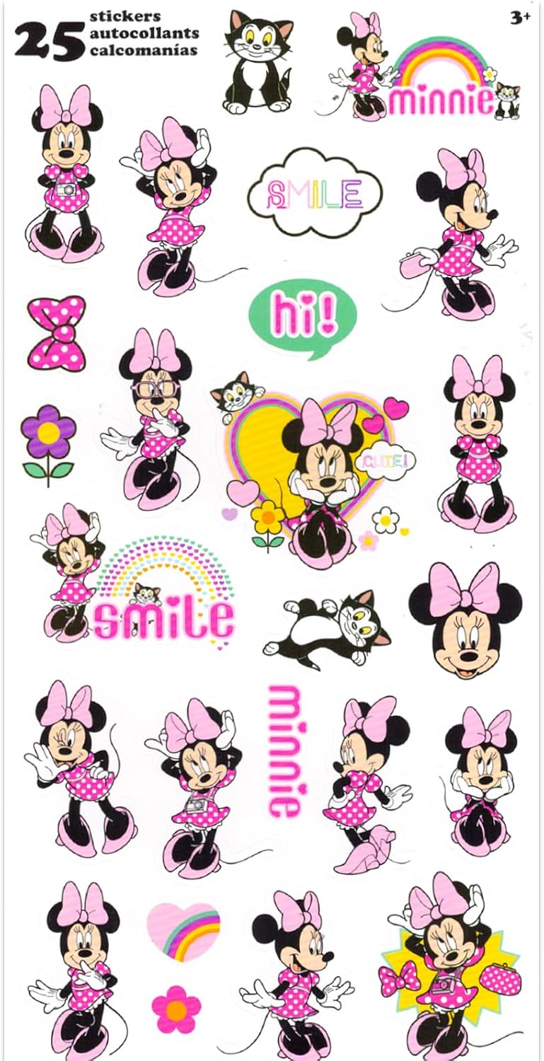 Minnie Mouse Floor Puzzle Set - Bundle with 25 Pc Minnie Foam Floor Puzzle for Kids with Minnie Stickers, Tattoos, More | Minnie Mouse Jigsaw Puzzles for Girls