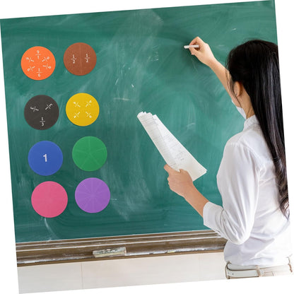 NUOBESTY 3 Sets Eva Fraction Circles Educational Cognition for Early Learning Manipulative Math Trays for Teaching Fractions Engaging Activity for Classroom Home Use