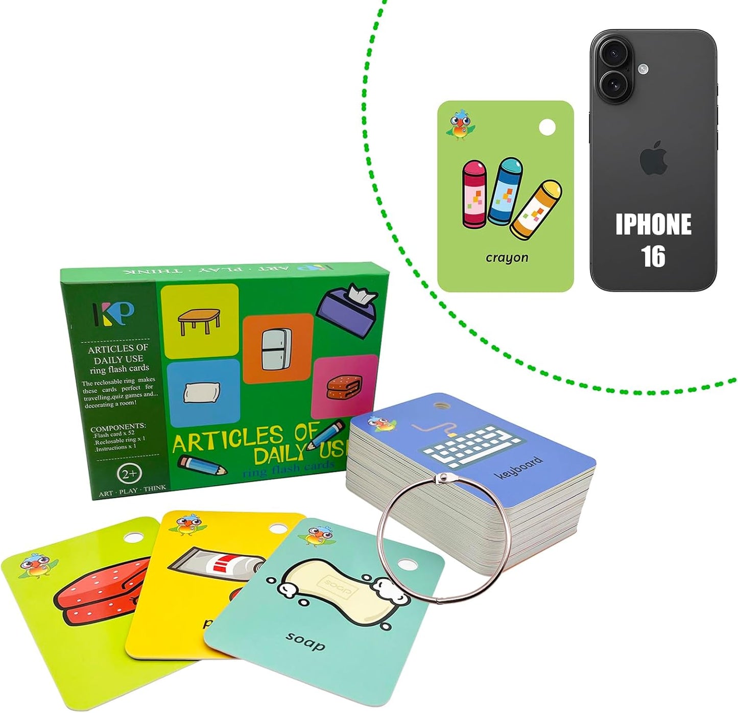Toddler Number Flash Cards,No.123 Sight Words with Pictures Preschool Kids Flash Cards 28 Pcs with Ring(Number)
