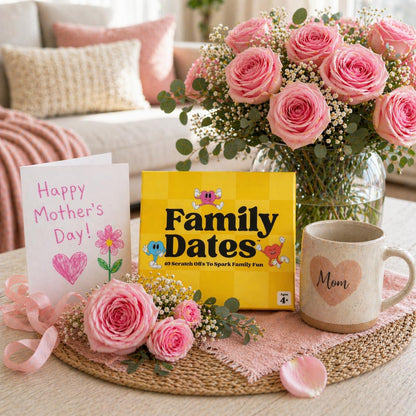 Happy Duo Family Dates 40 Scratch Off Cards – Summer Activities for Kids and Parents – Family Games for Kids and Adults