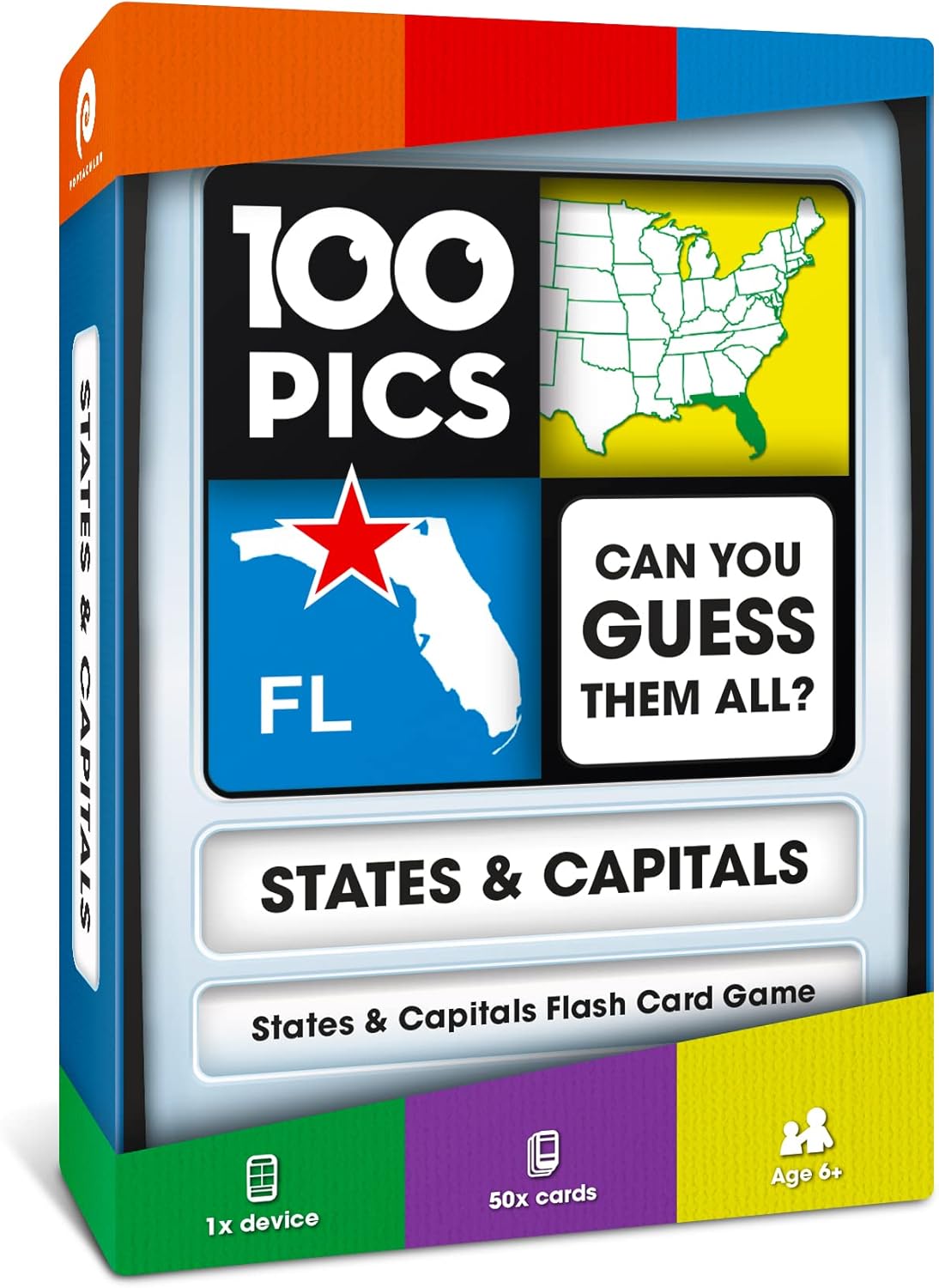 100 PICS Brain Teasers Travel Game - Solve 100 Puzzles | Flash Cards with Slide Reveal Case | Card Game, Gift, Stocking Stuffer | Hours of Fun for Kids and Adults | Age 6+