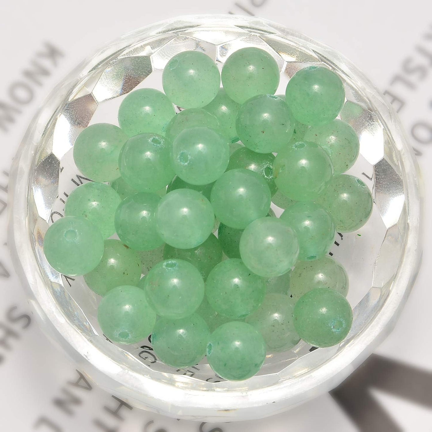 NCB 100pcs Original Natural Stone Beads Gemstone Round Loose Beads 6mm 8mm 10mm (Blue Aventurine, 6mm 100Beads) - Colors A
