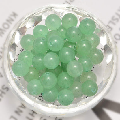 NCB 100pcs Original Natural Stone Beads Gemstone Round Loose Beads 6mm 8mm 10mm (Blue Aventurine, 6mm 100Beads) - Colors A