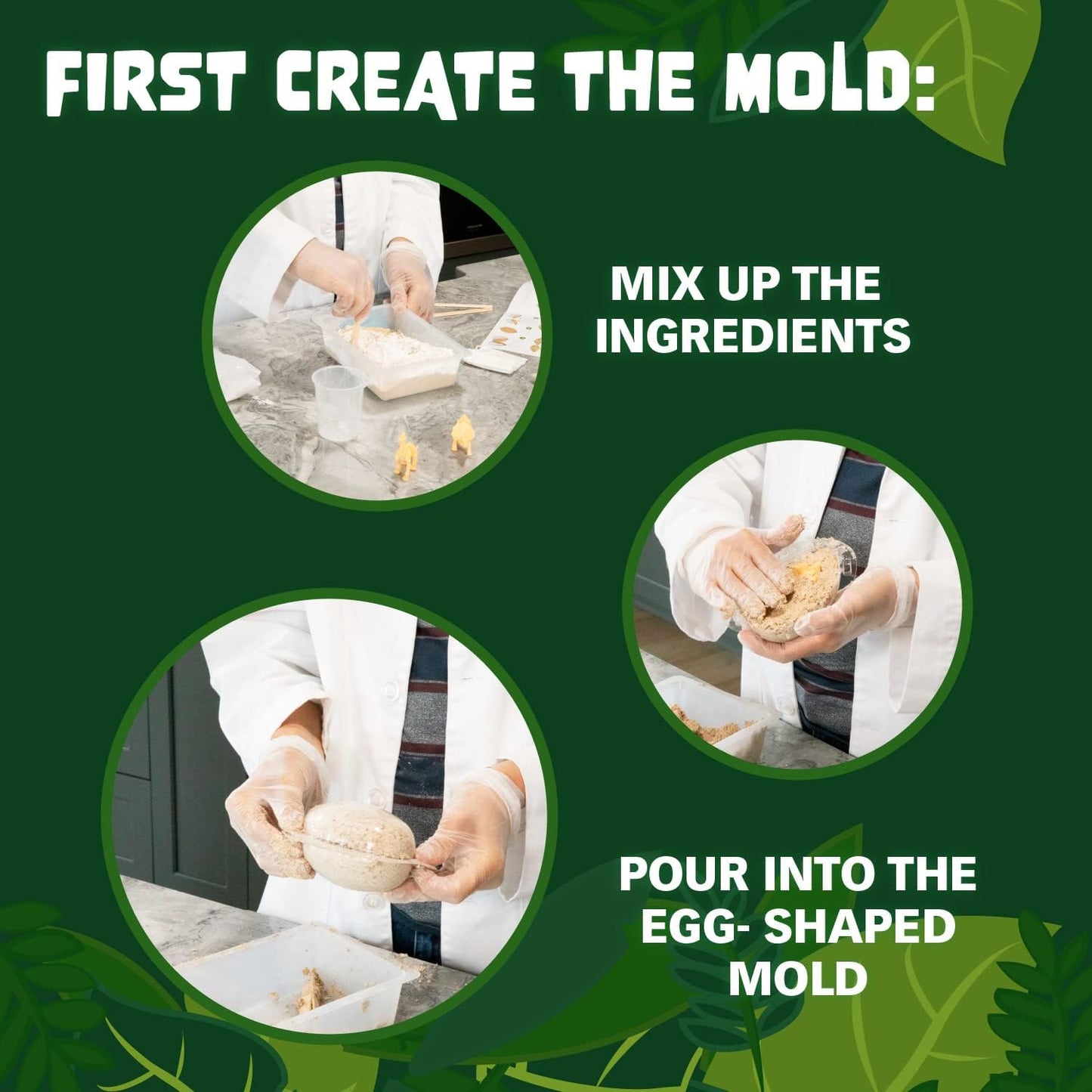 MindWare Dino Egg Dig Kit - Make 2 Giant Dino Eggs, Then Excavate The Dinosaur - Includes Science Experiment