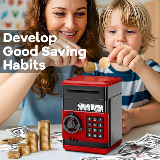 Kids Piggy Bank for Girls - Toys for 5 6 7 8 9 10 Year Old Girl Birthday Gifts - Electronic Piggy Bank ATM Machine Money Safe for Kids Toys Age 6-8-10