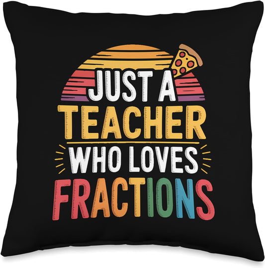 Pizza Fractions Math Slices Learning - Parts & Circle Throw Pillow