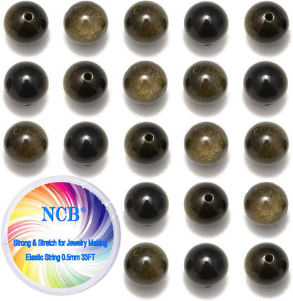 NCB 100pcs Original Natural Stone Beads Gemstone Round Loose Beads 6mm 8mm 10mm (Blue Aventurine, 6mm 100Beads) - Colors B