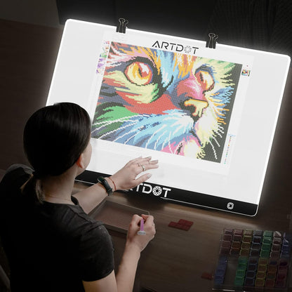 ARTDOT A4 LED Light Pad for Diamond Painting Kits for Adults, USB Powered Adjustable Brightness Diamond Art Light Board with Accessories