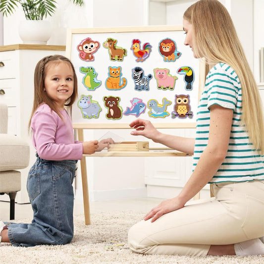 Magnetic Letters and Numbers for Fridge, Cute Colorful Animal Alphabet 26 Uppercase Letters 0-9 Numbers, Fridge Magnets Set for Learning Spelling Girls