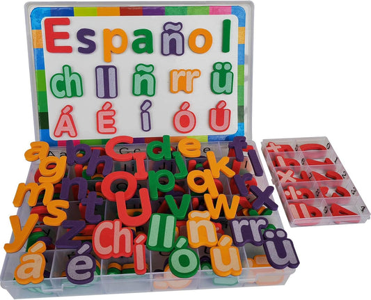 Spanish Magnetic Letters Alphabet Magnets - Letras Españolas y Números Magnéticos para Niños, 4 Colors for Classroom and Home Teaching, 4 Colores para La Enseñanza en Aula y Casa(4 Sets ES2)