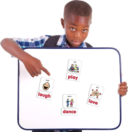 BARKER CREEK Learning Magnets, for Children, Picture Communication Symbol Magnets - High-Frequency Verbs & Companion Word Magnets (3000)