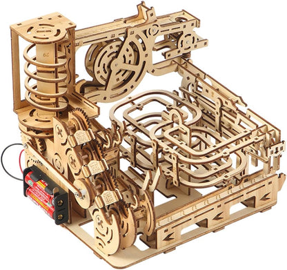 Adult 3D Wooden Spiral Walkway Marble Run Assembly Kit, DIY Mechanical Model Building Set, Educational STEM Puzzle Desktop Toy, Birthday Gift for Teens Aged 14 and up, All-new Upgraded Deluxe Edition