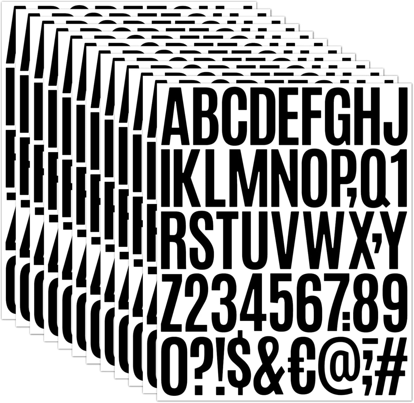 480 Pcs Waterproof 3" Vinyl Alphabet & Number Stickers - Self-Adhesive for Mailboxes, Windows, Doors, Signs, Vehicles & More, Black