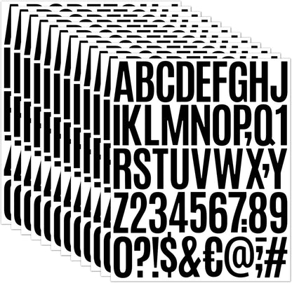 480 Pcs Waterproof 3" Vinyl Alphabet & Number Stickers - Self-Adhesive for Mailboxes, Windows, Doors, Signs, Vehicles & More, Black