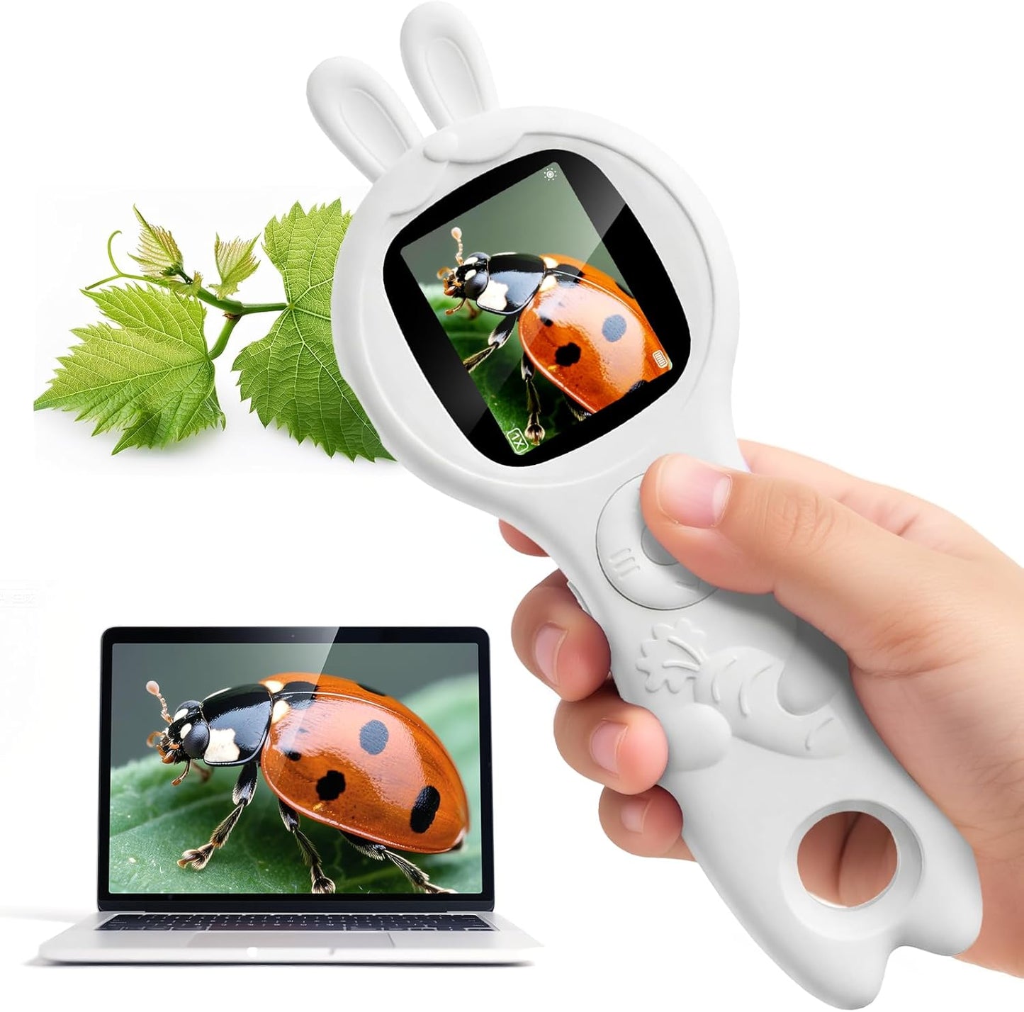 Microscope for Kids - Electronic Handheld Magnifying Glass for Children-STEM Outdoor Science Kit for Summer Travel & Camping Toy,Birthday Gifts Toys for 5-8 9-12 Year Old Girls（Purple）