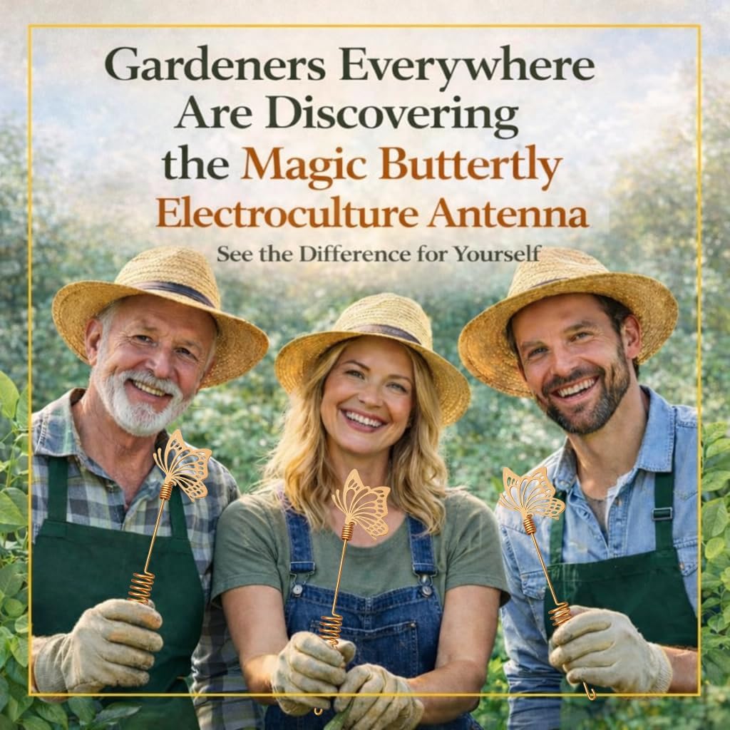 Decorative Garden Stakes for Plants – Butterfly Copper Garden Stakes (3-Pack) – Unique Garden Decor Gift for Gardeners, Outdoor Gardens, Raised Beds & Indoor Plants – Electroculture Plant Stakes