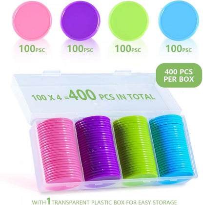 SenseYo 100 Pcs 1.45 Inch Poker Chips with Storage Box for Kids Math Counting Card Game Conters