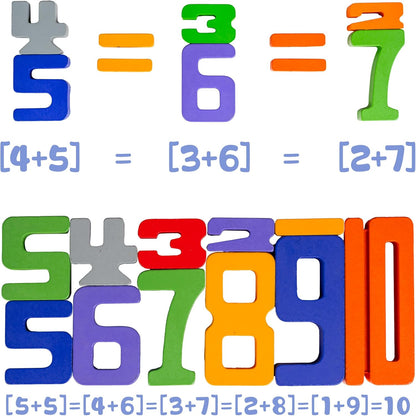 Large 30 Pcs Wooden Number Building Blokcs，Large Digit Blocks for Kids，Friends of 10 Blocks，Educational Tool Number Blocks for Kids 3+ Year Olds，Toys for Learning Math and Working on Balance