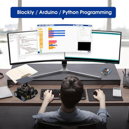 Robotics for Kids Ages 8-12, ACEBOTT Smart Robot Arm Car Kit with 5DOF, STEM Toys for Boys Age 8-12 12-16+, ESP32 Arduino/Python/Blockly Coding, App & Remote Control, STEM DIY Gift for Teens & Adults