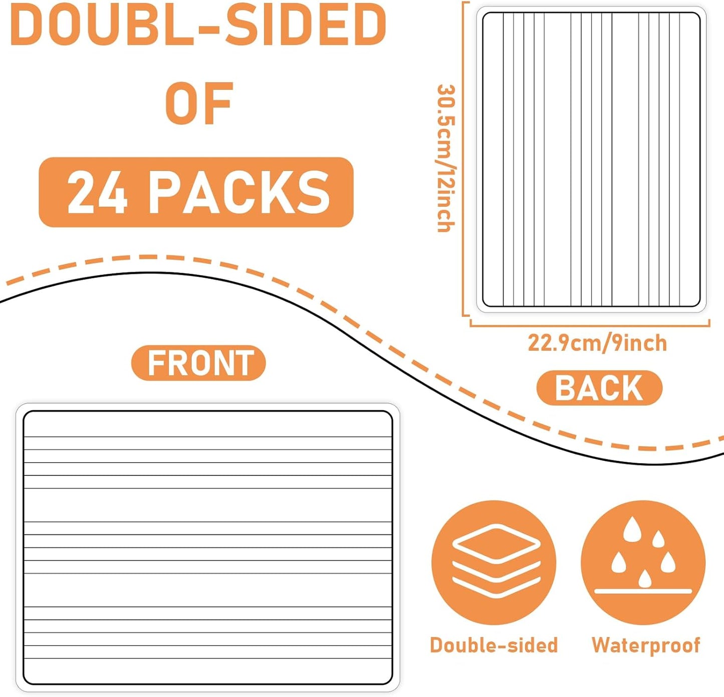 24Pcs Place Value Chart Dry Erase Flash Cards Double Sided Addition Subtraction Cardboard Math Whiteboard Math Manipulatives Teacher Portable Tool 12" x 9"