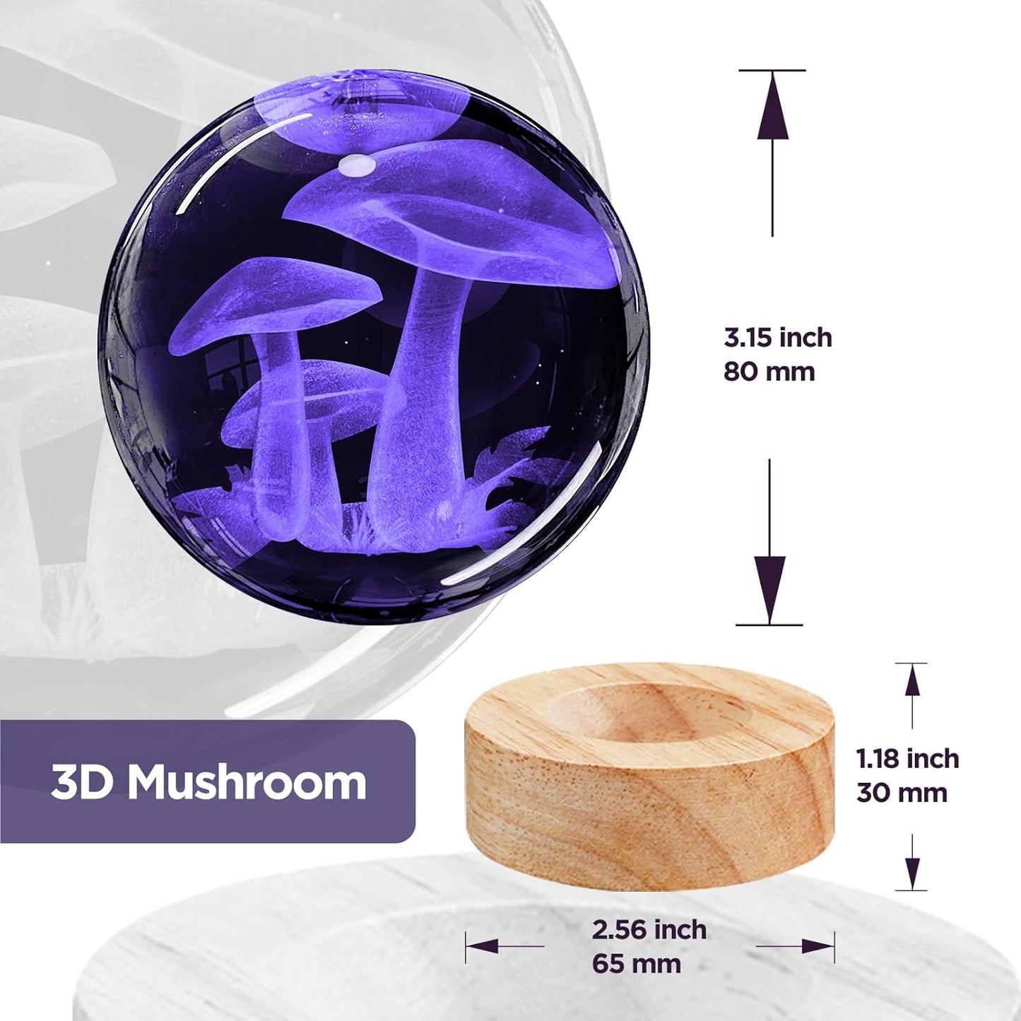 3D Solar System Crystal Ball Night Light with 16 Color LED Wooden Base, Upgraded 3.15 Inch Galaxy Planets Glass Ball Lamps with Remote for Birthday Christmas, Astronomy Space Gifts for Boys Girls