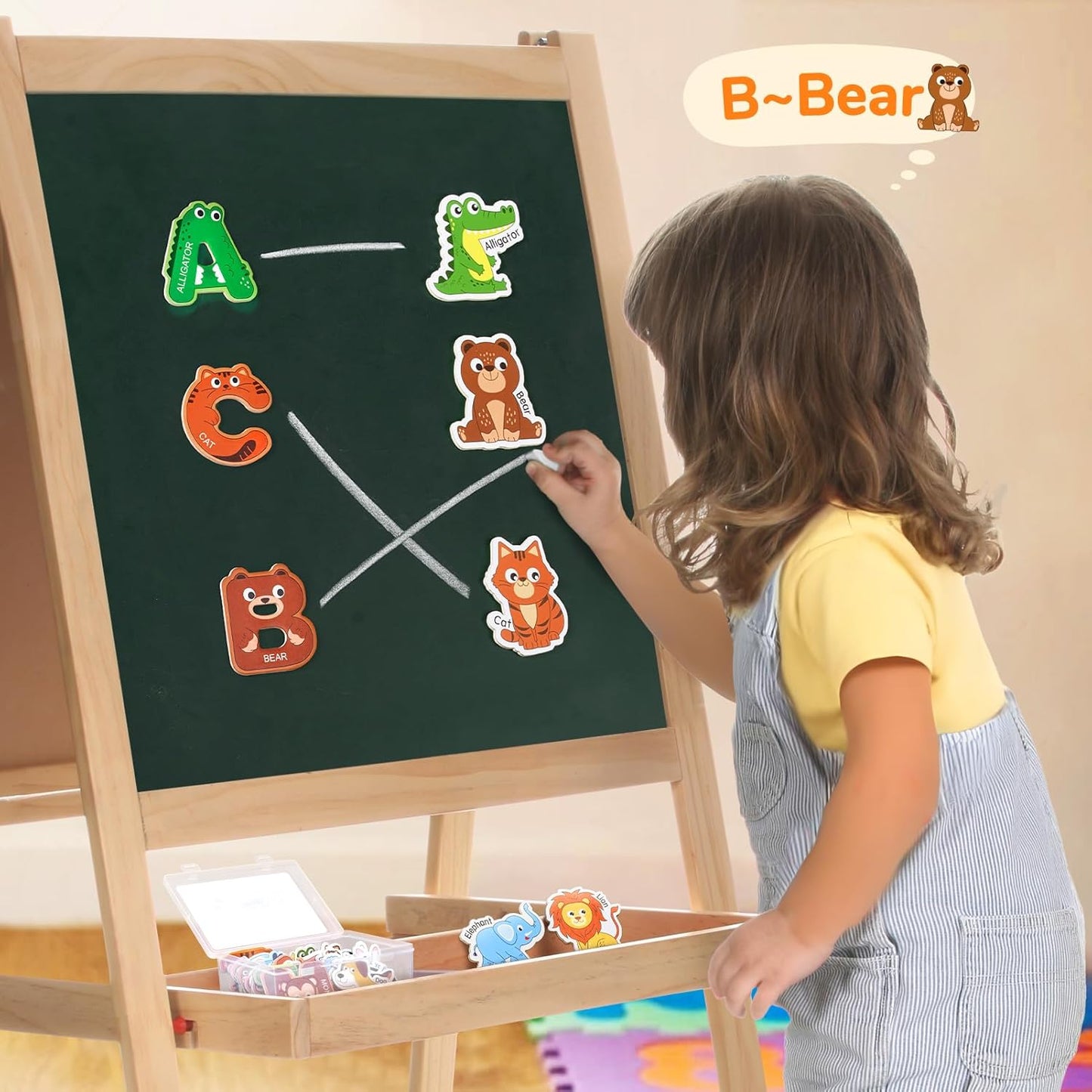 JoyCat Magnetic Letters, Alphabet ABC Fridge Magnets for Toddlers & Kids, Cute Educational Animal Toys, 26 Uppercase Refrigerator Magnets, Great Spelling Learning Gift for Preschool 2 3 4 5 Years Old