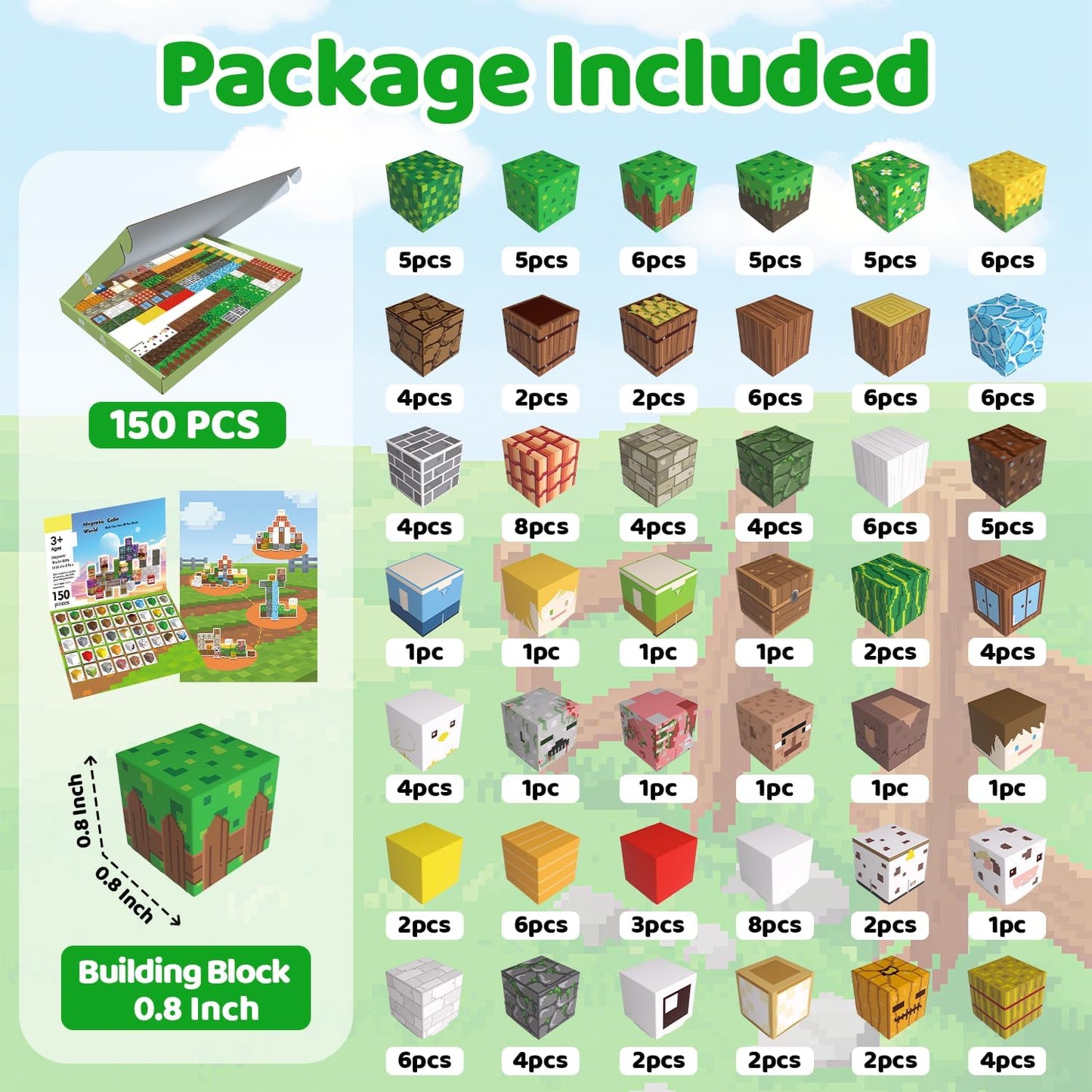 Magnetic Blocks Toys for Kids, 100 PCS Building Blocks Cubes, Stacking Magnetic Tiles Toys for Kids Toddlers Boys Girls Ages 3 4 5 6 7 8-12 Birthday Gifts Party Supplies (Underworld)