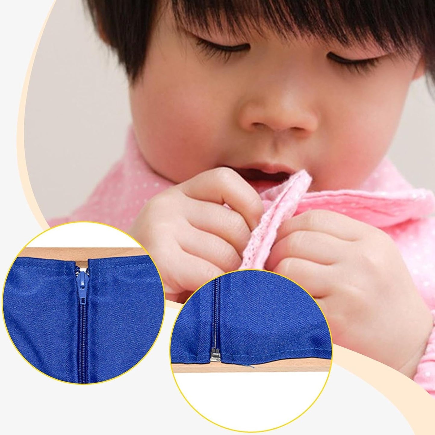Dressing Frame Life Skills Development Toy Professional Basic Life Skill for Preschool Gifts Educational Early Learning Tool, Zipper