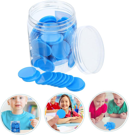 100Pcs Plastic Learning Counters Small Round Counting Chips for Math Games Educational Sorting Grouping Disks for Home School Parties