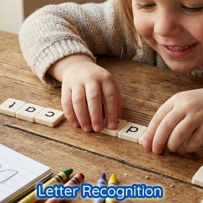 BOHS Literacy Wiz Fun Game - See and Hide Spell - Lower Case Flash Cards - Preschool Language Learning Educational Toys