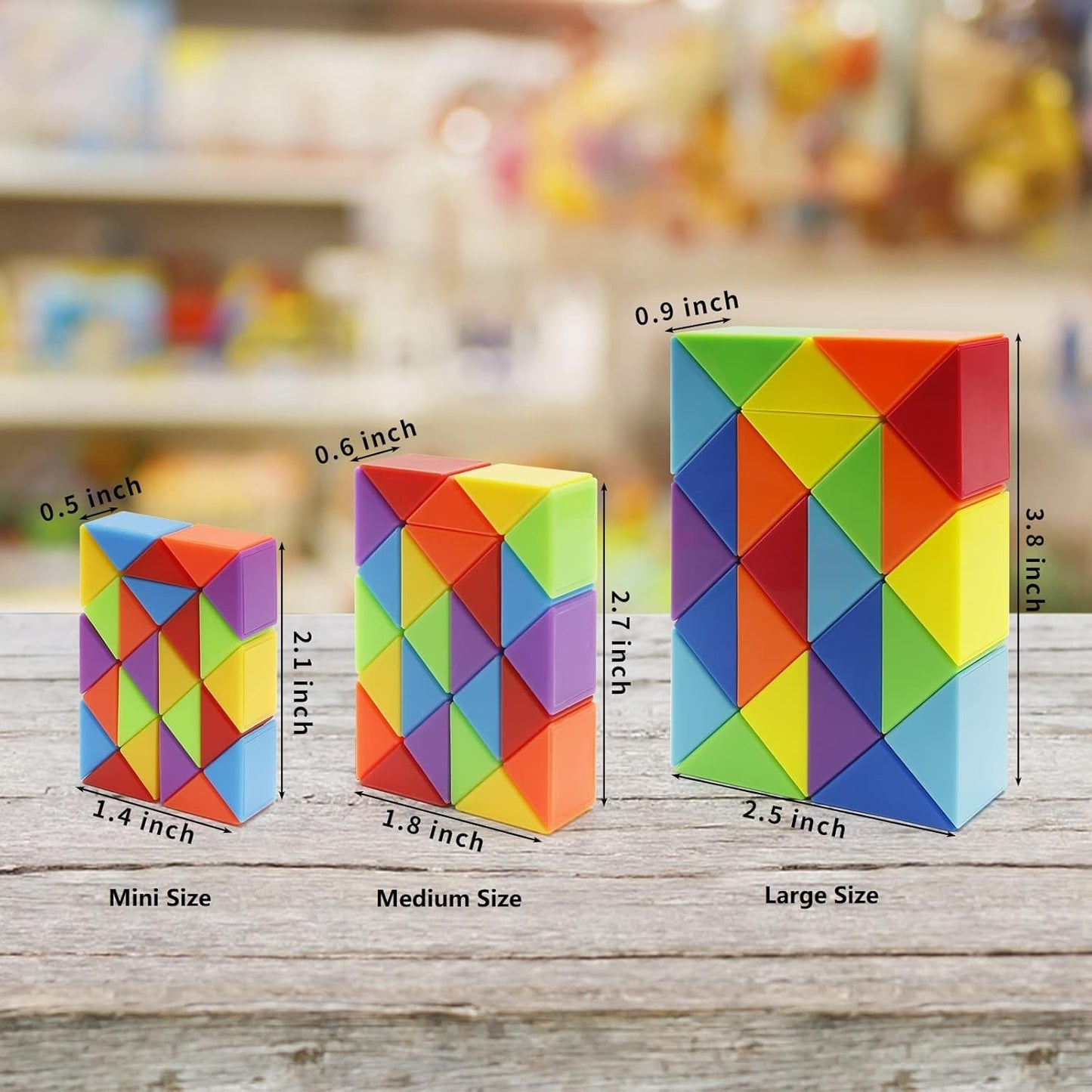 30 Pack Medium Snake Cube Fidget Toys Goodie Bag Stuffers for Kids, Treasure Box Toys for Classroom, Twist Puzzle for Party Favors, Birthday, Back to School Gifts, Stocking Stuffers for Kids