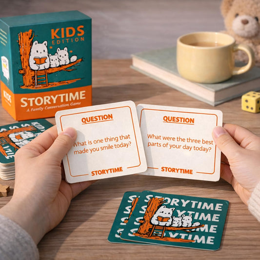 Storytime – A Thoughtful Family Conversation Card Game for Meaningful Everyday Moments, 140 Prompts for Kids Ages 5–10 (Kids Edition)