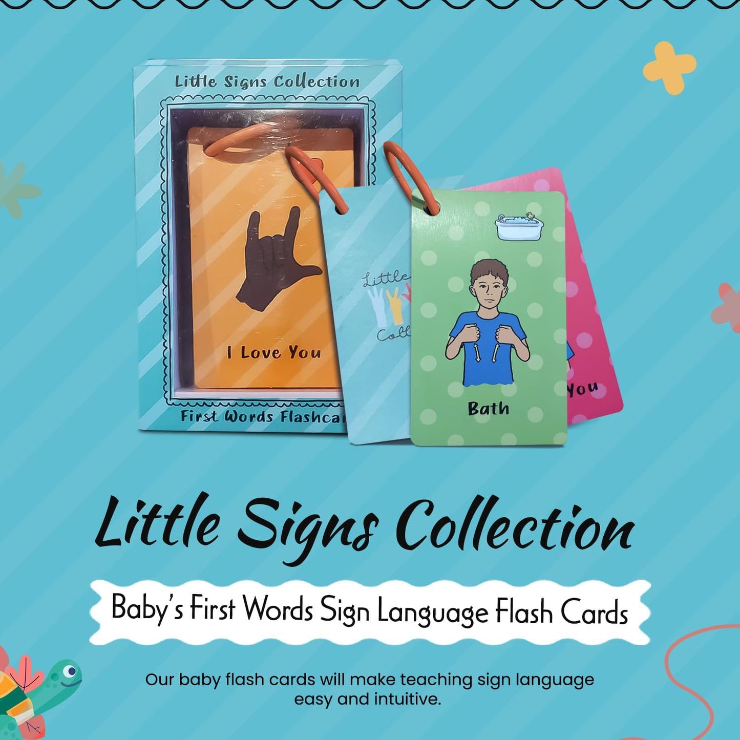 ASL First Word Flash Cards – American Sign Language Learning Cards for Beginners, Parents, Teachers & Speech Therapy, Visual Communication Training Aid
