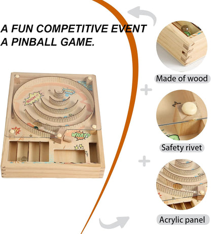 Family & Party Fun Pinball Table -Beigewith Colorful Balls, Portable Home & Birthday Parties, and Social Gatherings, Party Game Board | Playful Design | Durable Game Board, Pinball Machine