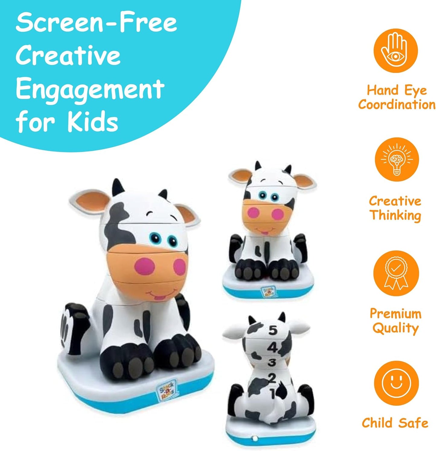 Stack-a-Roos Baby Giraffe by Salus Brands - Animal Stacking Toy, Educational Early Learning Toy for Infants Babies Toddlers, Age 12+ Months - Great Baby Gifts, STEM