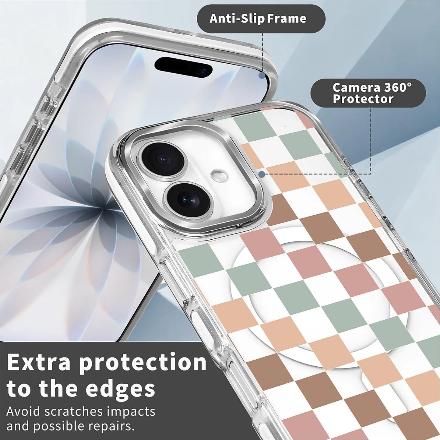for iPhone 17 Pro Max Case [Compatible with Magsafe],Girls Women Clear Magnetic Case Silicone Shockproof Protective Cover with Pattern Colorful Motivational Letters