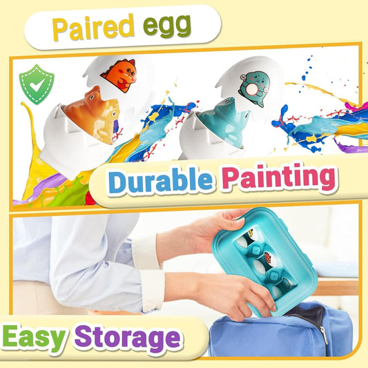 Tinabless Matching Eggs Toys 12 pcs Set Color & Shape Recoginition Sorter Puzzle for Toddlers, Christmas Easter Travel Game Early Learning Educational Gift for Year Old Kids