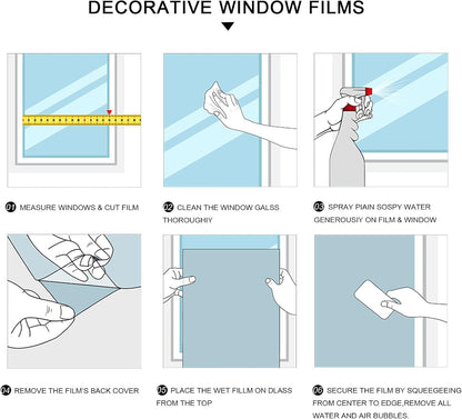 Leaf Pattern Window Tint with Installation Tools, Blackout Window Cover, Sun Blocking Window Tint for Home (Full Blackout Opaque, 17.7'' x 78.7'')