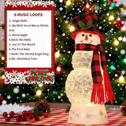 120mm Christmas Snow Globe Lamp - Snowman Globle Musical Holiday Decoration Xmas Tree & Snowman with Timer, USB Power, Festive Room Light, Best Gift for Christmas,New Year