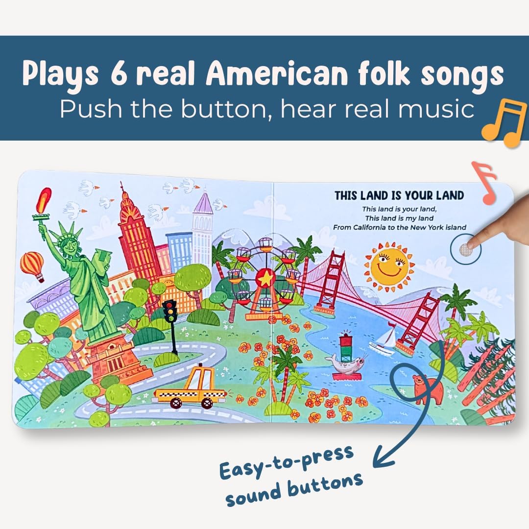 I Discover Folk Music – Sound Book for Babies & Toddlers | 6 Real American Folk Songs | Interactive Board Book with Music | Ages 0-4 | Pirouette Kids