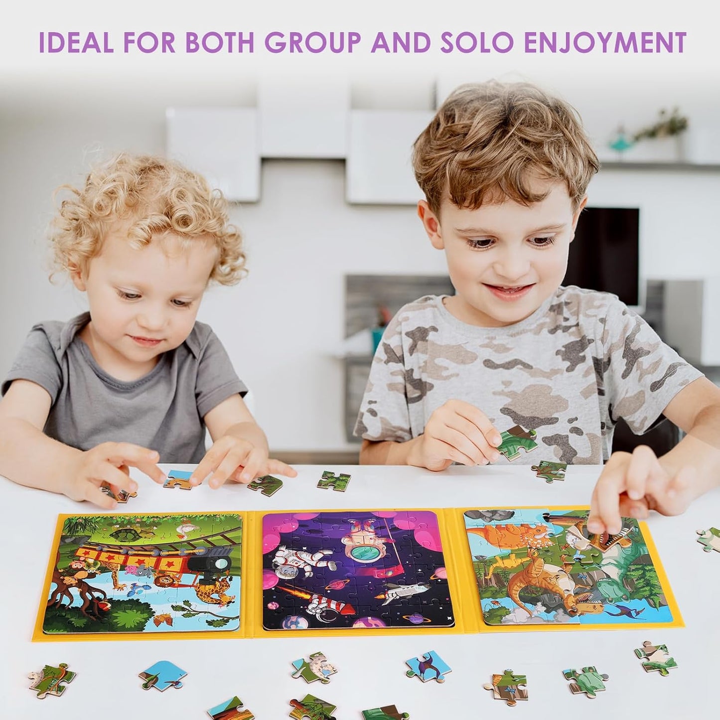 Magnetic Puzzles for Kids Ages 4-6, 20-Piece Toddler Travel Toys Unicorn Princess Puzzles Ages 3-5, Educational Learning Magnets, Ideal Road Trip Activities Toys for 3 4 5 6 Boys and Girls