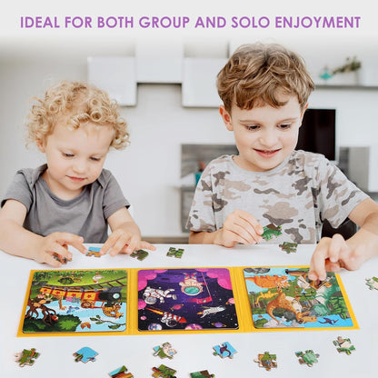 Magnetic Puzzles for Kids Ages 4-6, 20-Piece Toddler Travel Toys Unicorn Princess Puzzles Ages 3-5, Educational Learning Magnets, Ideal Road Trip Activities Toys for 3 4 5 6 Boys and Girls