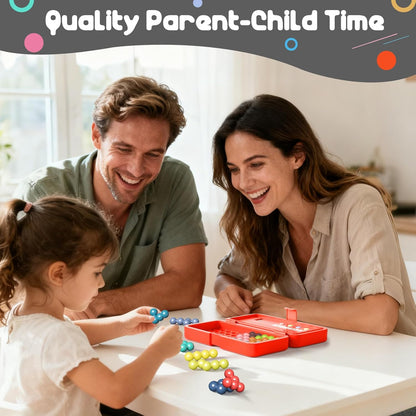 Brain Teaser Puzzles Games for Kids Adults with Timer, 2 Modes Handheld Travel Games, Single Player Mind Challenge Toys, STEM Montessori Educational Gifts for Kids 3+, Teens & Adults (Red)