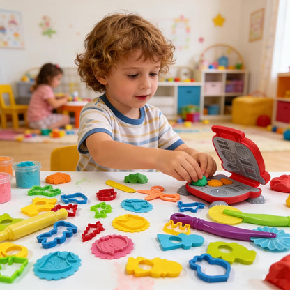 Play Dough Tools Set, Kids Clay Molds Kit with Animal Letters Numbers Cutters Rollers Storage Box, Non-Toxic ASTM F963 Certified, Toys for Toddlers Boys Girls Ages 3-8