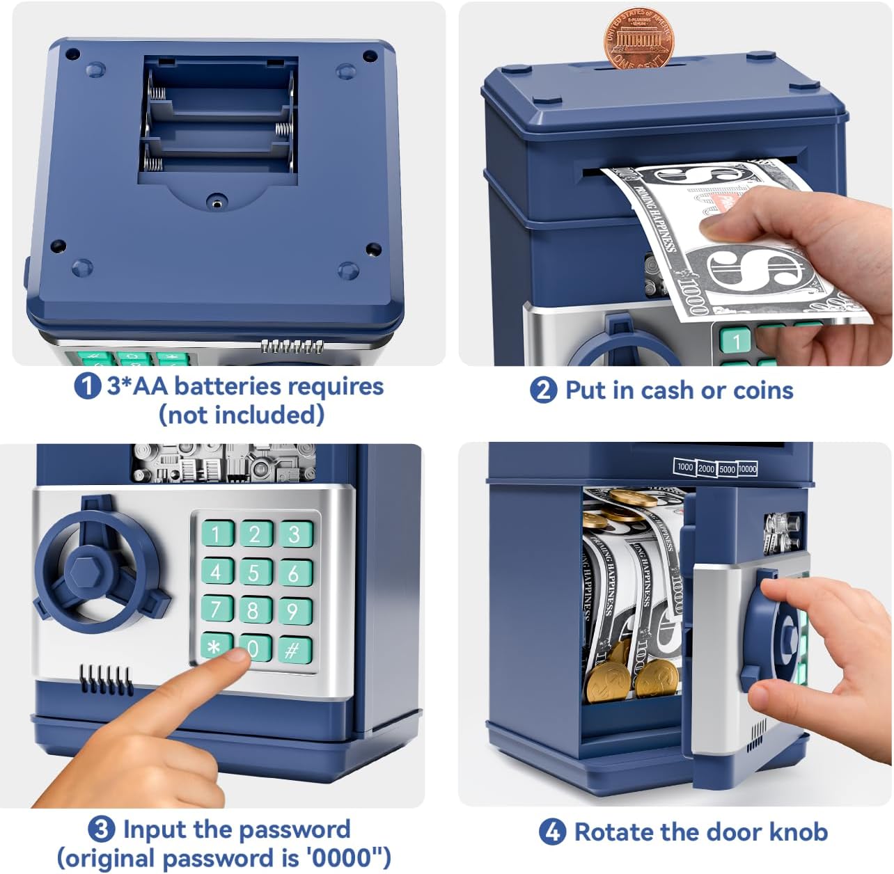 Kids Piggy Bank for Girls - Toys for 5 6 7 8 9 10 Year Old Girl Birthday Gifts - Electronic Piggy Bank ATM Machine Money Safe for Kids Toys Age 6-8-10