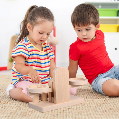 Wooden Balance Scale Toy Set for Kids - Educational Math Balance Beam with Pan Scale - Stem Learning Toy for Preschoolers and Toddlers