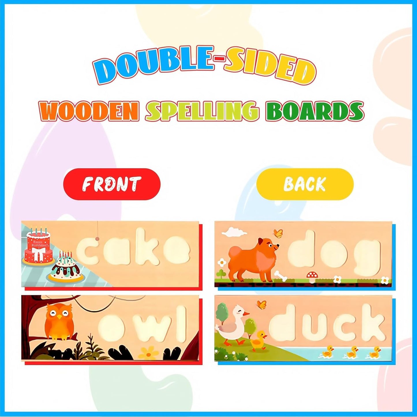 Preschool Learning Activities, Learning Toys for 3 Year Old Boys Girls See & Spell Matching Letter Game with Alphabet Cards for Kids, Preschool CVC Word Builders Toy