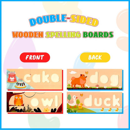 Preschool Learning Activities, Learning Toys for 3 Year Old Boys Girls See & Spell Matching Letter Game with Alphabet Cards for Kids, Preschool CVC Word Builders Toy